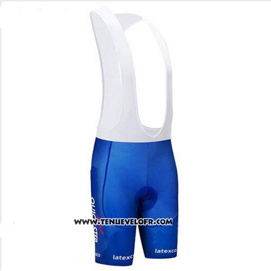 2018 Maillot Ciclismo Quick Step Floors Bleu et Blanc Manches Courtes et Cuissard